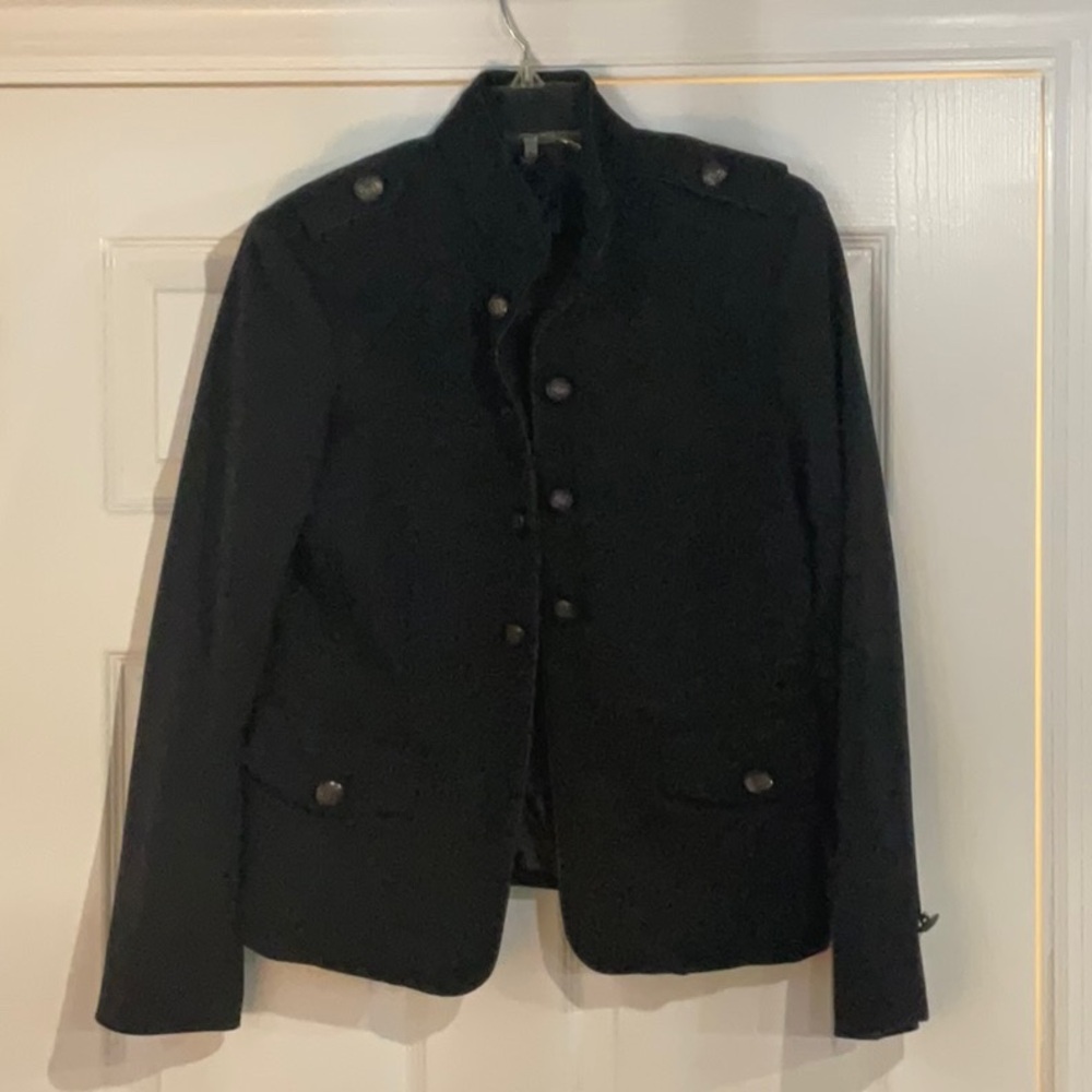 Willi Smith Black Military Jacket w silver buttons size small